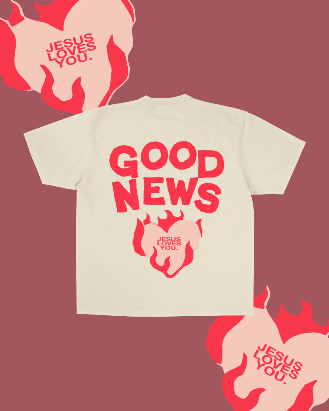 NEW || "Good News" Tee || Sand - Image 3