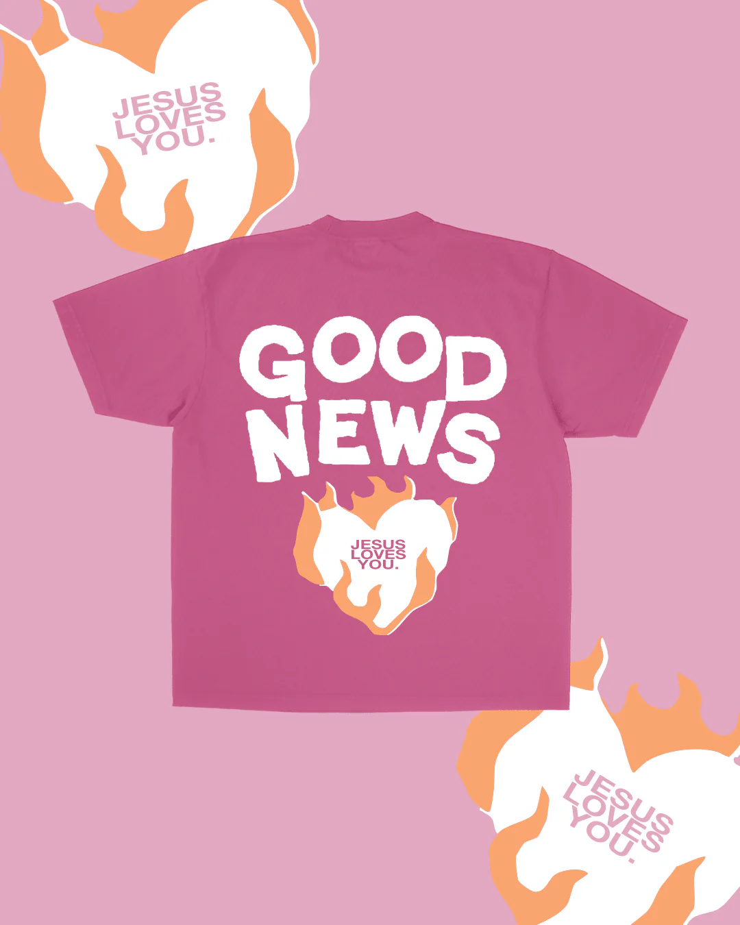 NEW || "Good News" Tee || Berry
